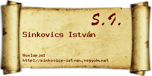 Sinkovics István névjegykártya